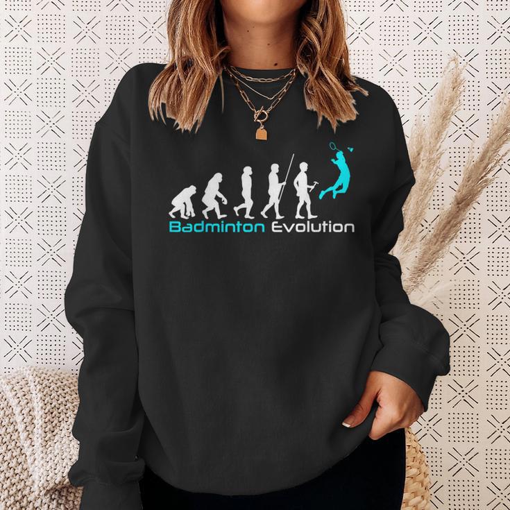 Badminton Evolution For Badminton Lovers Sweatshirt Geschenke für Sie