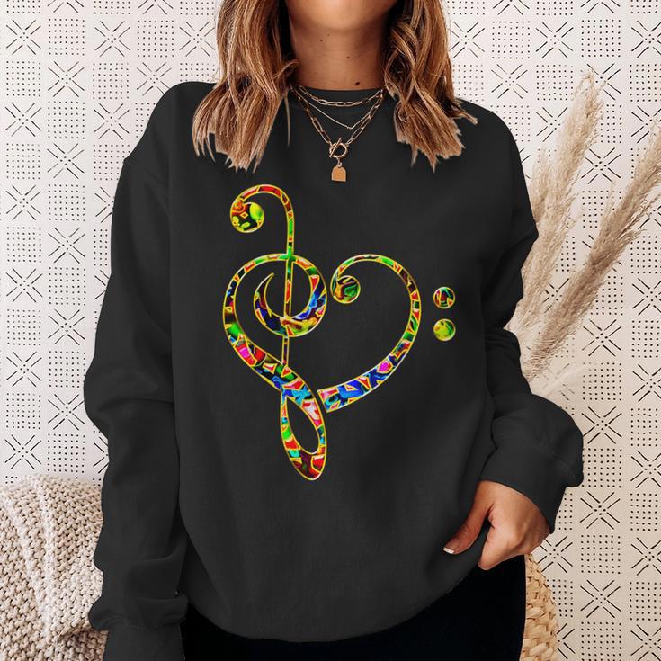 Bass Clef Heart I Love Music Bass Sweatshirt Geschenke für Sie