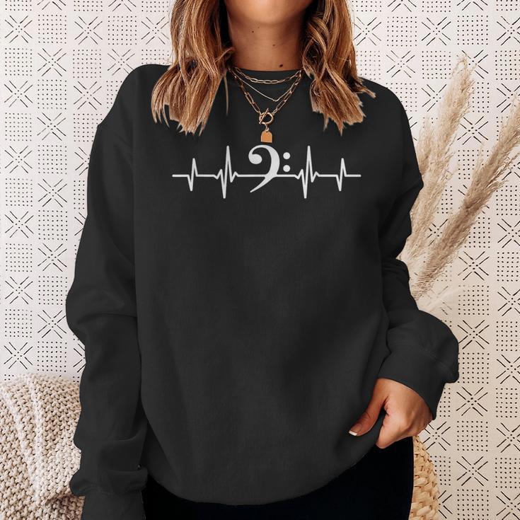 Bass Clef Heartbeat Bass Clef Bassist Sweatshirt Geschenke für Sie