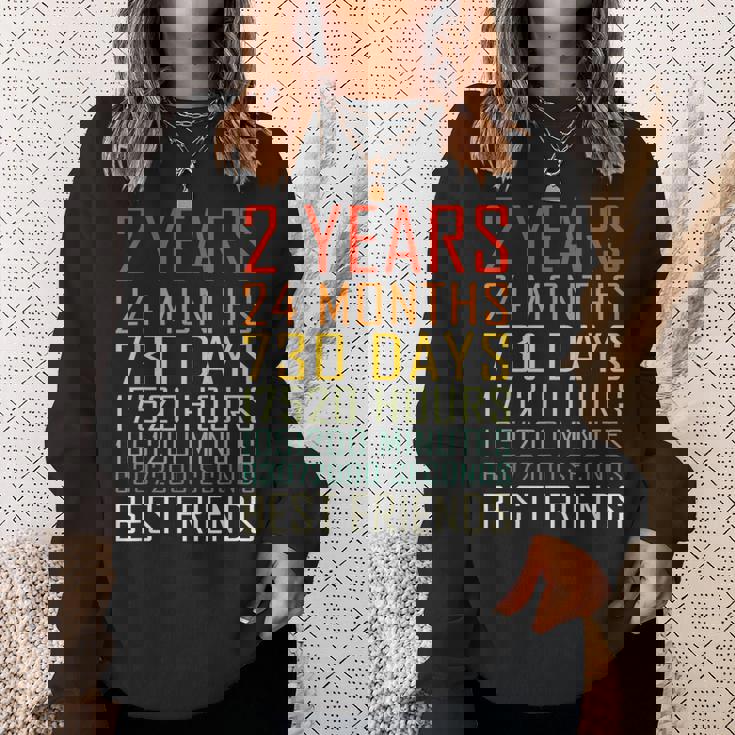 Best Friends Vintage 2 Years Friendship Anniversary Sweatshirt Gifts for Her