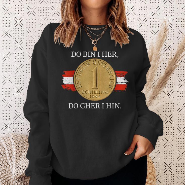 Do Bin I Her Austria Schilling Austrian Flag Sweatshirt Geschenke für Sie