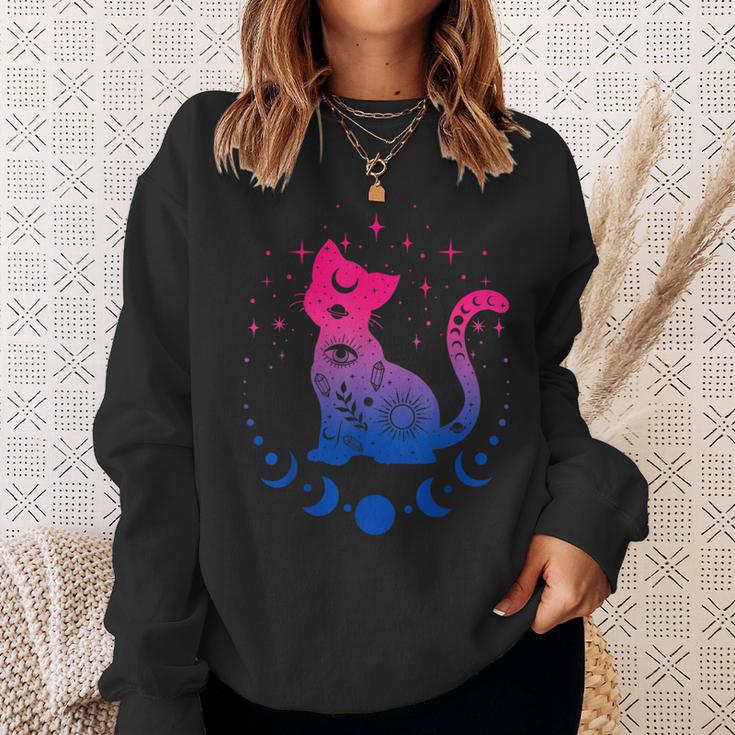 Bisexual Astrology Cat Colours Of Bi Pride Flag Sweatshirt Geschenke für Sie