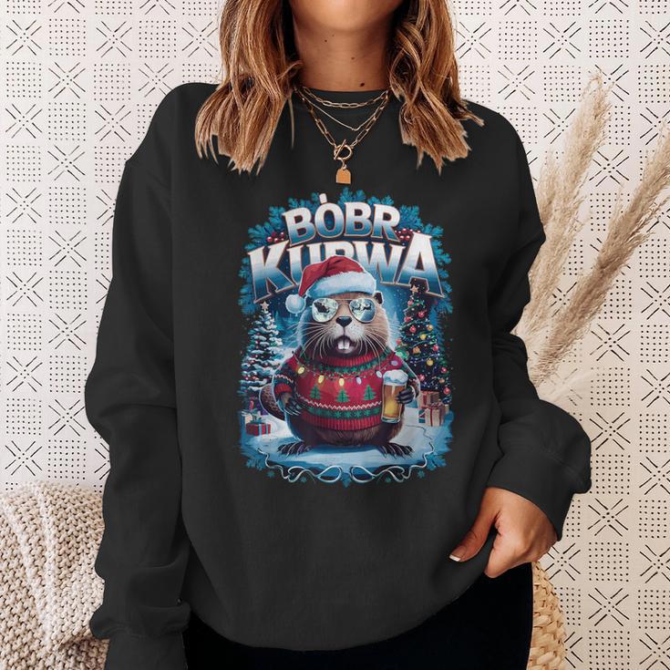 Bóbr Christmas Jumper Christmas Bieber Kurwa Costume Bobr Sweatshirt Geschenke für Sie