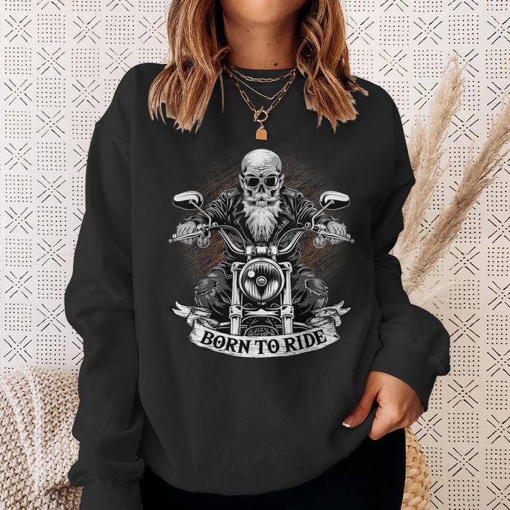 Born To Ride Biker Motorcyclist Slogan Sweatshirt Geschenke für Sie