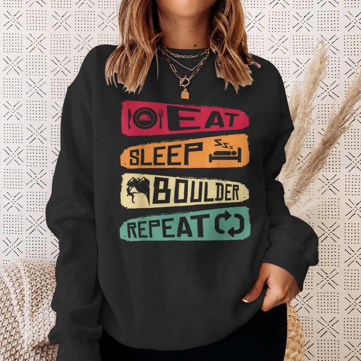 Bouldern Climbing Eat Sleep Boulder Repeat Boulderer Sweatshirt Geschenke für Sie