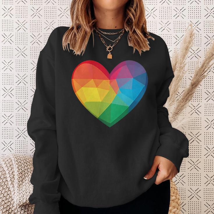 Buntes Herz Regenbogen Sweatshirt Geschenke für Sie