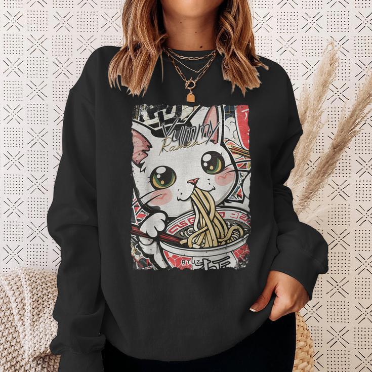 Cat Ramen Noodle Japanese Anime Manga Ramen Kawaii Cat Sweatshirt Geschenke für Sie