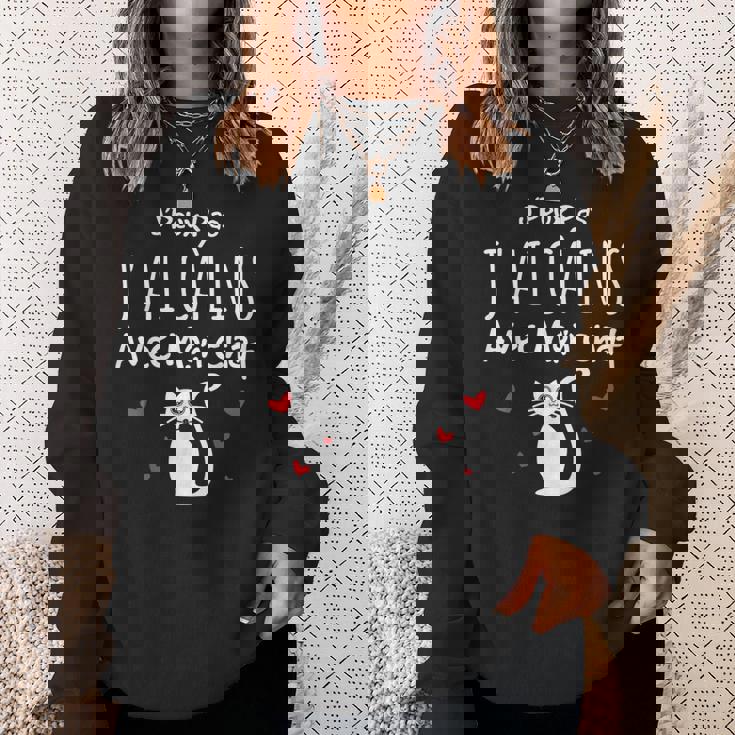 Chat Humour Je Peux Pas J'ai Câlins Avec Mon Chat Sweater e Cadeaux pour elle