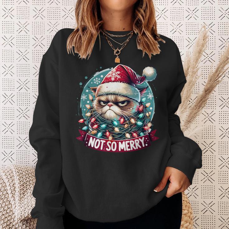 Christmas Cat Not So Merry Cat Sweatshirt Geschenke für Sie