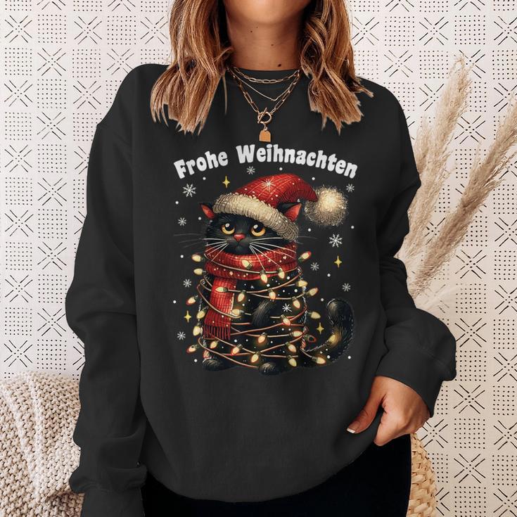 Christmas Outfit Cat With Christmas Lights Christmas Sweatshirt Geschenke für Sie