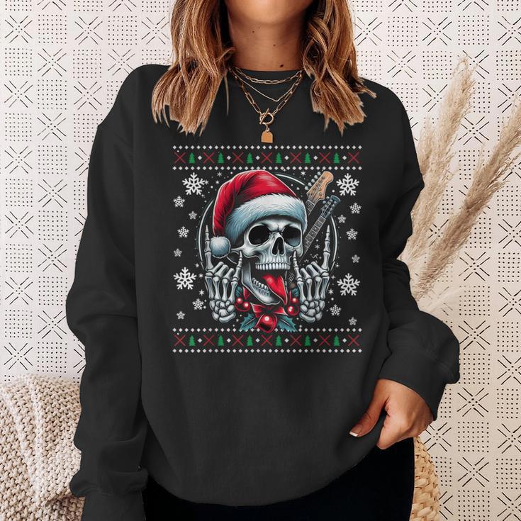 Christmas Skull Ugly Christmas Heavy Xmas Skeleton Sweatshirt Geschenke für Sie