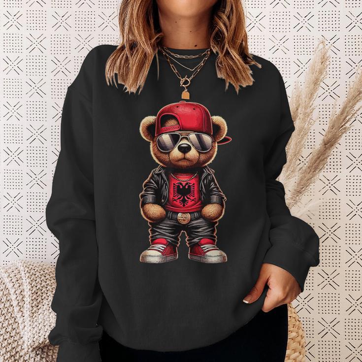 Cool Albanian Teddy Bear Albania Flag Outfit Street Sweatshirt Geschenke für Sie