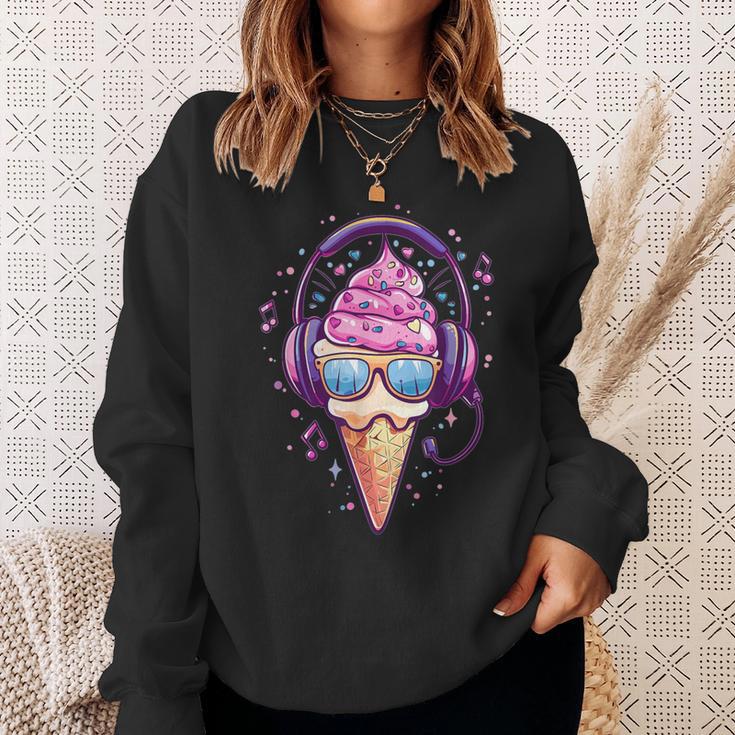 Cool Ice Cream With Sunglasses I Ice Cream Sweatshirt Geschenke für Sie