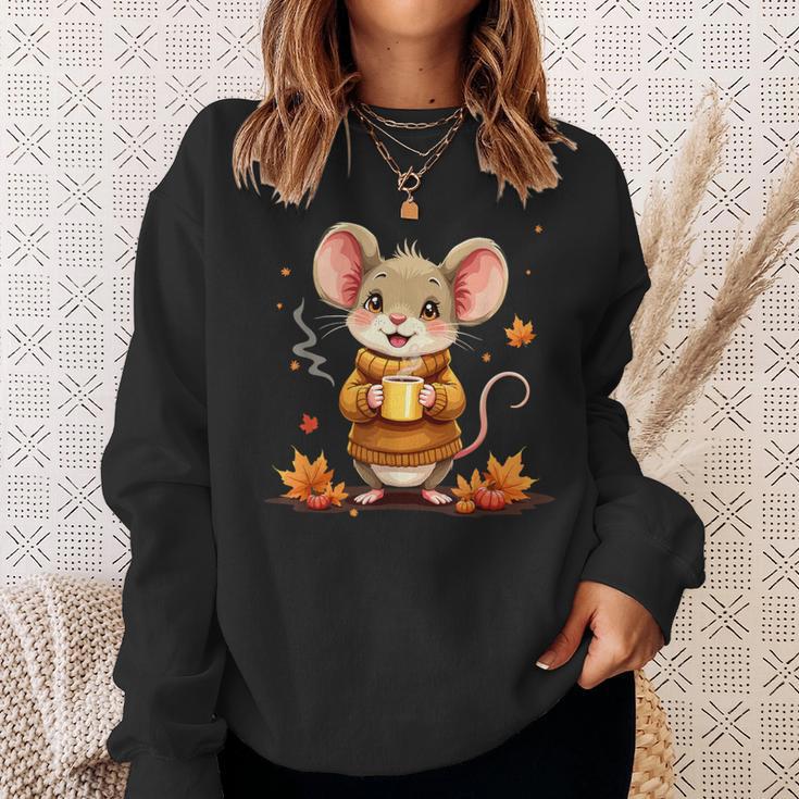 Cute Mouse With Autumn Graphic Sweatshirt Geschenke für Sie