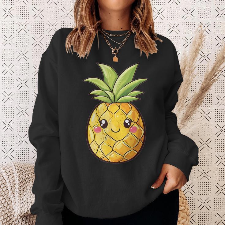 Cute Pineapple Face Kawaii Style Sweatshirt Geschenke für Sie