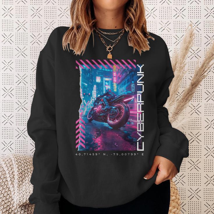 Cyberpunk Motorcycle Futuristic Tokyo Sweatshirt Geschenke für Sie