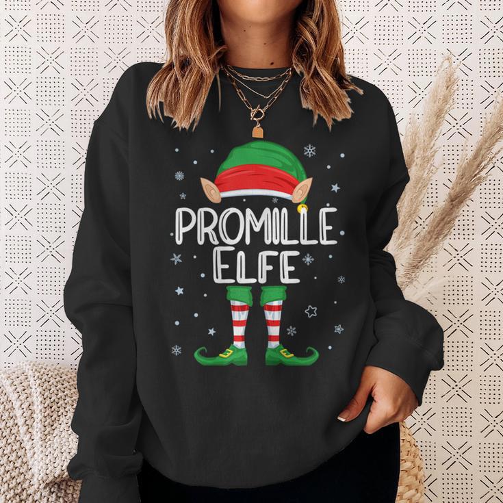 Damen Promille Elfe Kostüm Weihnachten Partnerlook Feiern Lustig Sweatshirt Geschenke für Sie