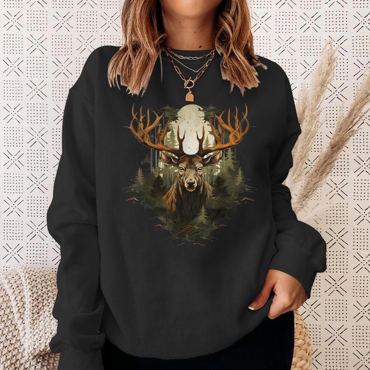 Deer Wildlife Nature Motif Animal Lovers Landscape Forest Sweatshirt Geschenke für Sie