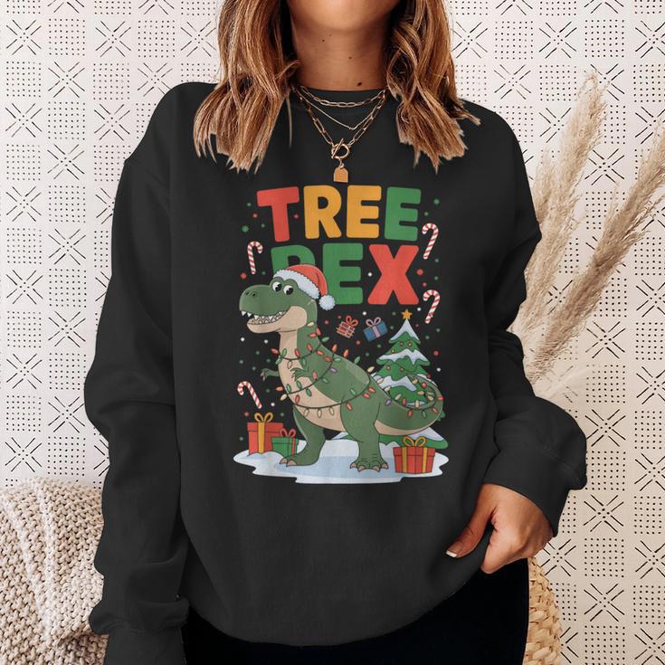 Dinosaur Christmas Jumper Xmas Tree Rex Pyjama Sweatshirt Geschenke für Sie