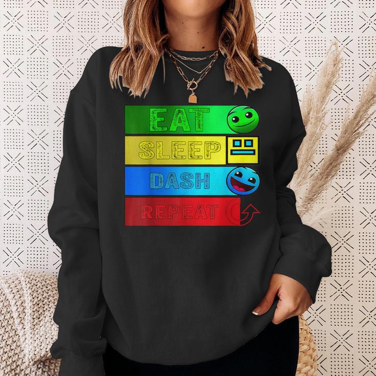 Eat Sleep Dash Repeatideo Game Geometryideo Gamer Sweatshirt Geschenke für Sie