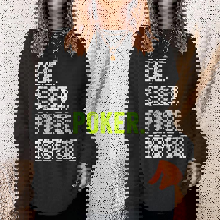 Eat Sleep Poker Repeat Regalo Jugador Poker Camisa de entrenamiento Regalos para ella