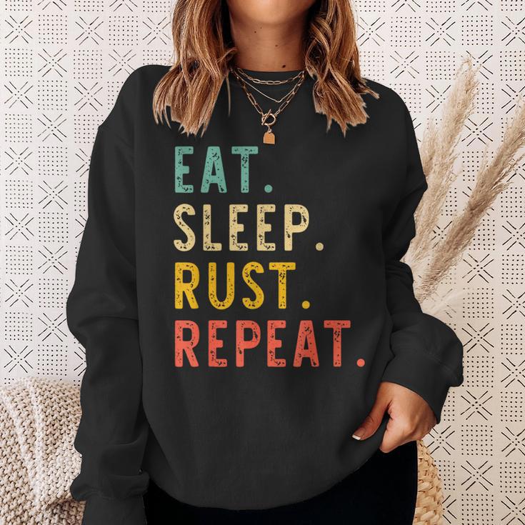 Eat Sleep Rust Repeat Programming Retrointage Sweatshirt Geschenke für Sie