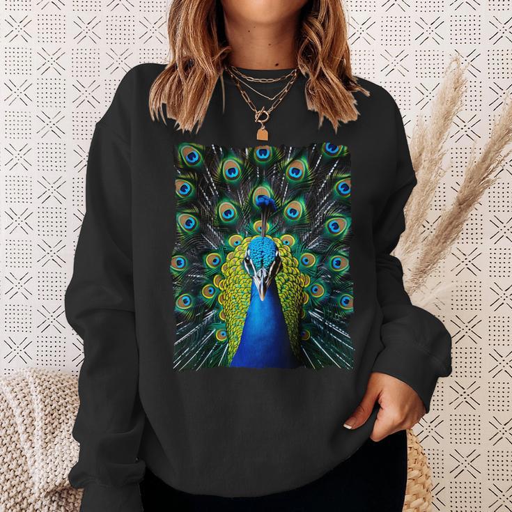 Elegant Peacock Eye Bird Watcher Blue Peacock Sweatshirt Geschenke für Sie