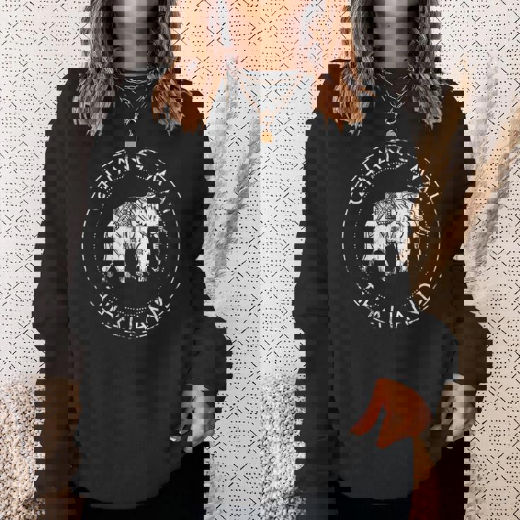 Elephant Animal Chiang Mai Thai Flag Bangkok Thailand Sweatshirt Gifts for Her