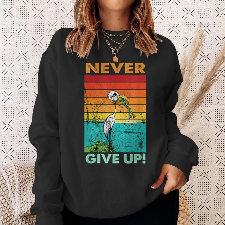 Never Ever Give Up Motivational Sweatshirt Geschenke für Sie