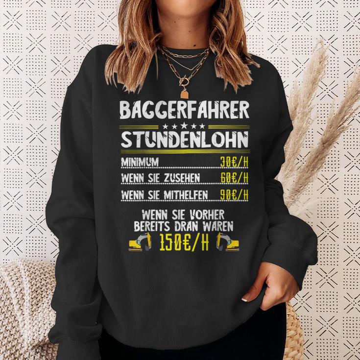 Excavator Driver Hourly Wage Digger Guide Machine Guide Work Sweatshirt Geschenke für Sie