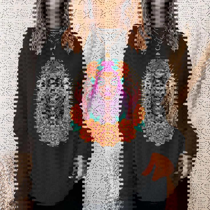 Fleurs De Crâne De La Catrina Dia De Los Muertos Sweater e Cadeaux pour elle