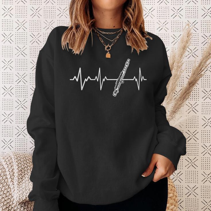 Flute Heartbeat Instrument Flute Player Sweatshirt Geschenke für Sie