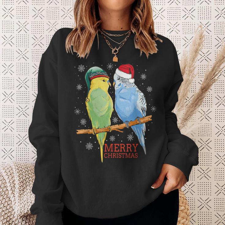 Frohe Weihnachten Budgies Birds Sweatshirt Geschenke für Sie