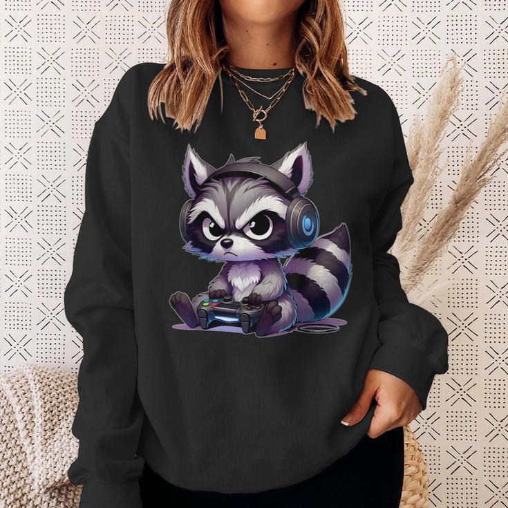 Angry Raccoon Gamerideo Games Lover Sweatshirt Geschenke für Sie