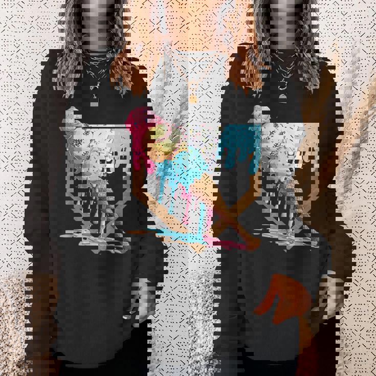 Baseball Ice Cream Dripping Baseball Home Plate Drip Sweatshirt Gifts for Her Baseball Ice Cream Dripping Baseball Home Plate Drip Sweatshirt Gifts for Her