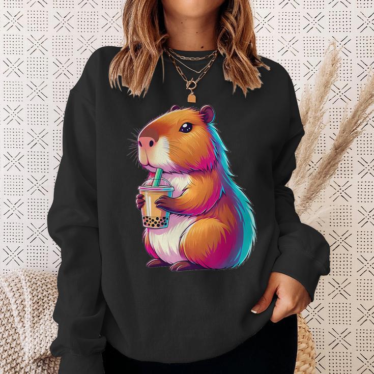 Capybara Bubble Tea Animal Lover Rodent Sweatshirt Geschenke für Sie