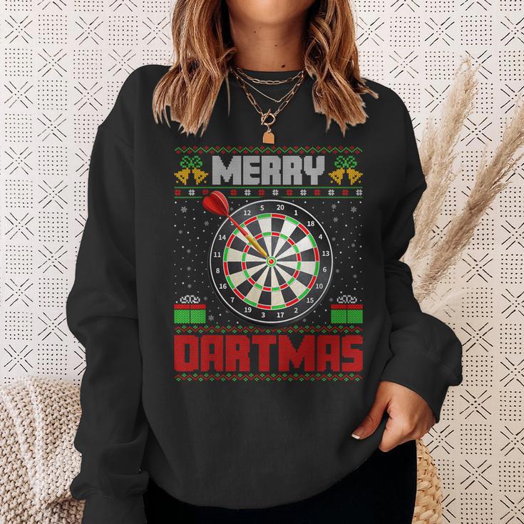 Dart Game Merry Dartmas Xmas Santa Ugly Dart's Christmas Sweatshirt Geschenke für Sie