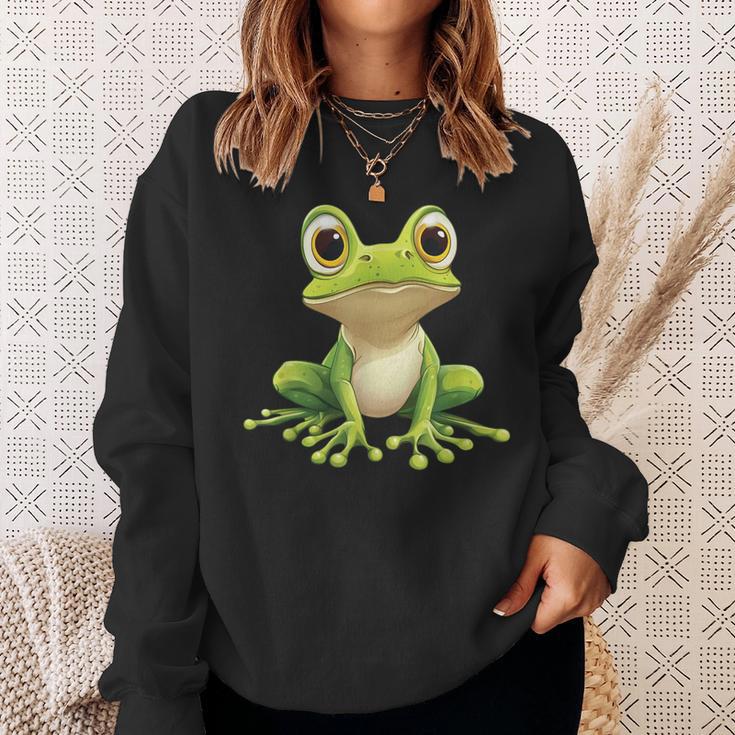 Frog With Big Eyes Frog Motif Sweatshirt Geschenke für Sie