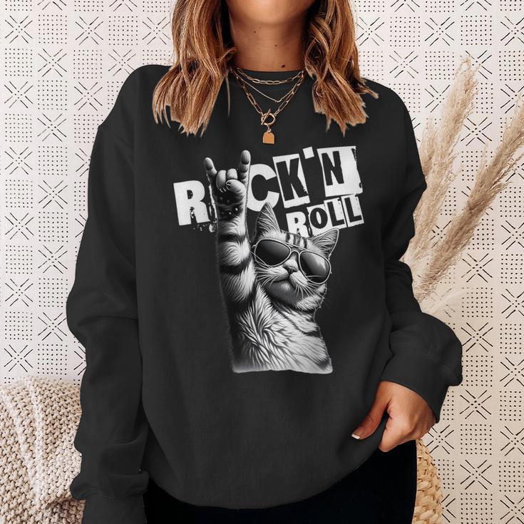 Music Festival Rock Cat Rock N Roll Sweatshirt Geschenke für Sie