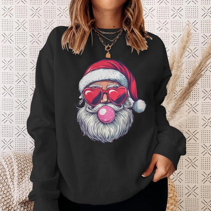 Santa Heart Sunglasses Bubblegum Christmas Santa Sweatshirt Geschenke für Sie