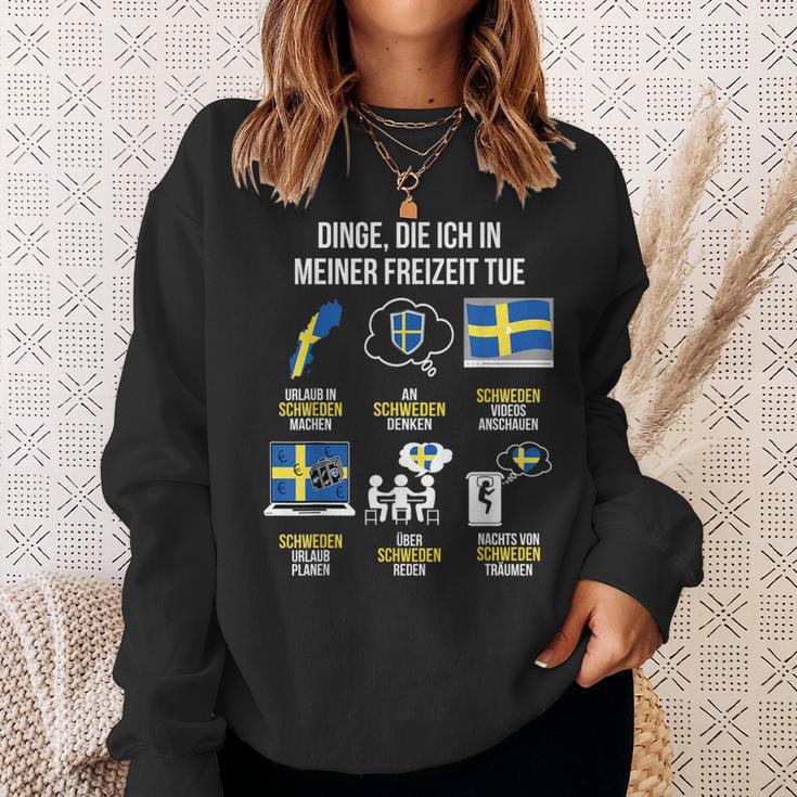 Saying Dinge Die Ich In Der Freizeit Tue Sweden Sweatshirt Geschenke für Sie