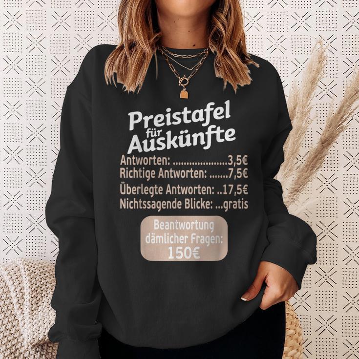 Sayings Cheeky Price Chart For Information Work Sweatshirt Geschenke für Sie