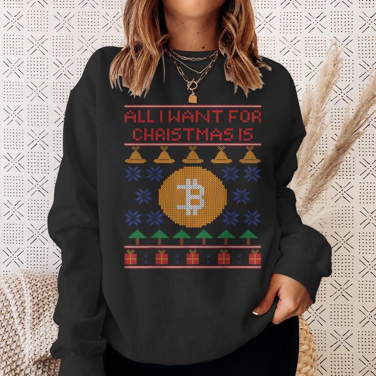 Ugly Christmas Bitcoin Short Sleeve Sweatshirt Geschenke für Sie