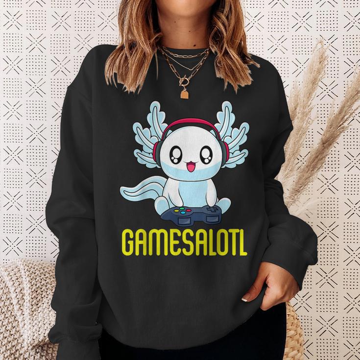 Gamesalotl Gamesolotl Gamer Gaming Axolotl Playsalotl Sweatshirt Geschenke für Sie