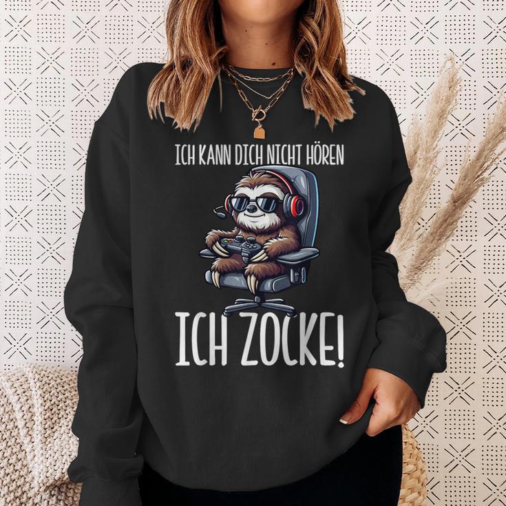 Gaming Ich Kann Dich Nicht Hören Ich Zocke Faultier Sweatshirt Geschenke für Sie