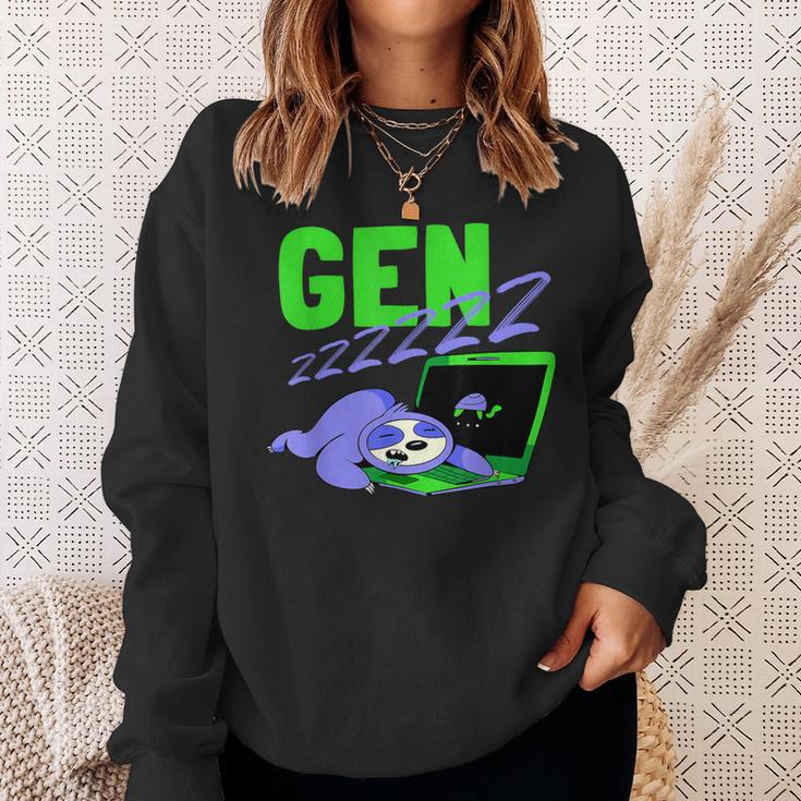 Gen Z Slogan Sleeping Fault Gen Zzz Generation Z Sweatshirt Geschenke für Sie