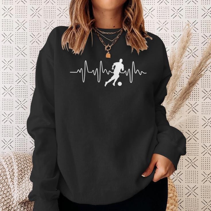 Idea For Footballer Heartbeat Football Sweatshirt Geschenke für Sie