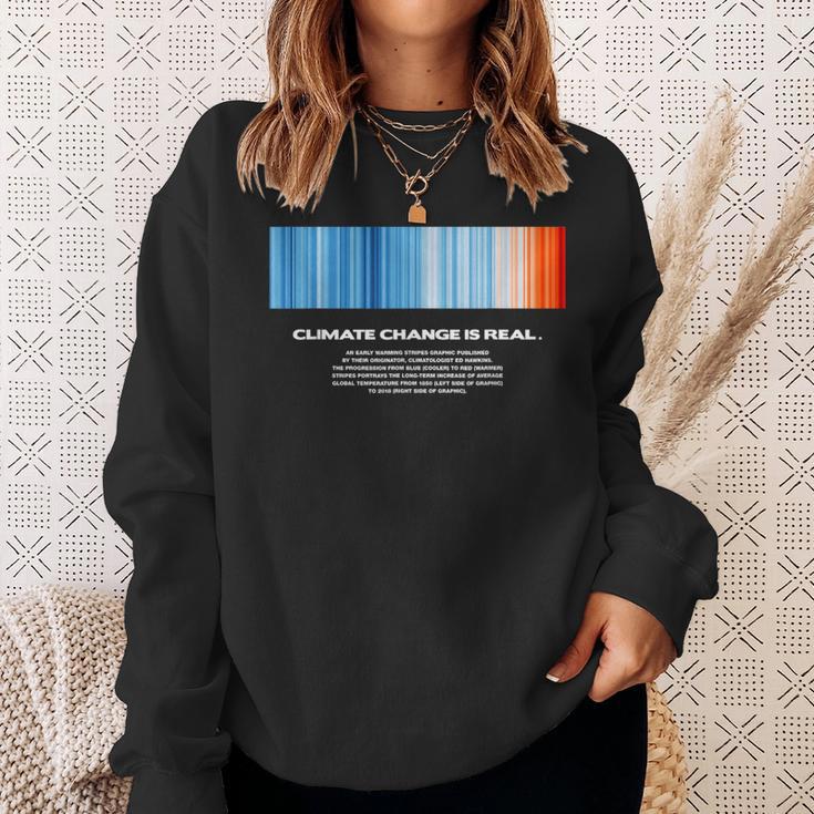 Global Warming Blue Red Stripe Climate Change Is Real Stop Sweatshirt Geschenke für Sie