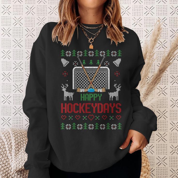 Happy Hockey Days Hockeydays Ugly Christmas Jumper Sweatshirt Geschenke für Sie