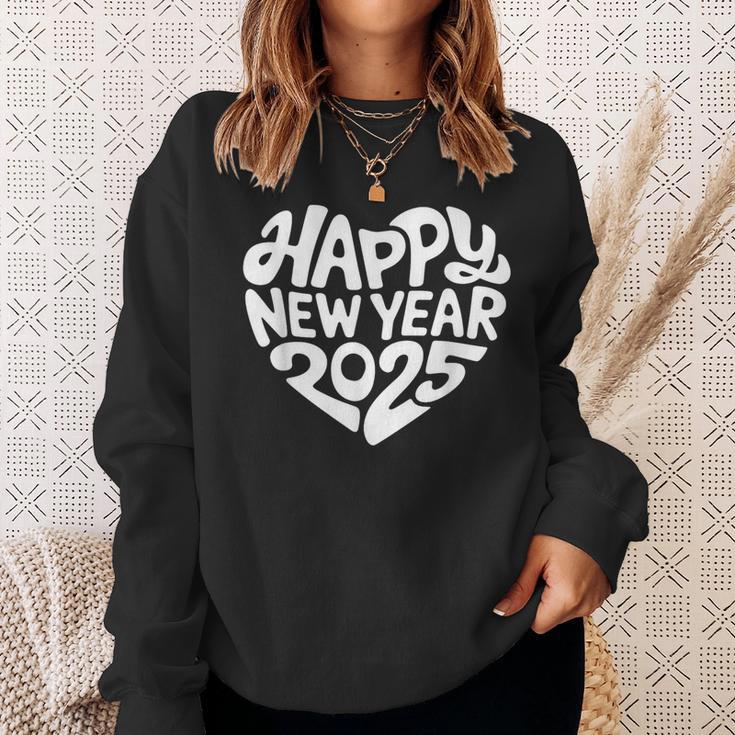 Happy New Year 2025 Heart Happy New Year New Year Sweatshirt Geschenke für Sie